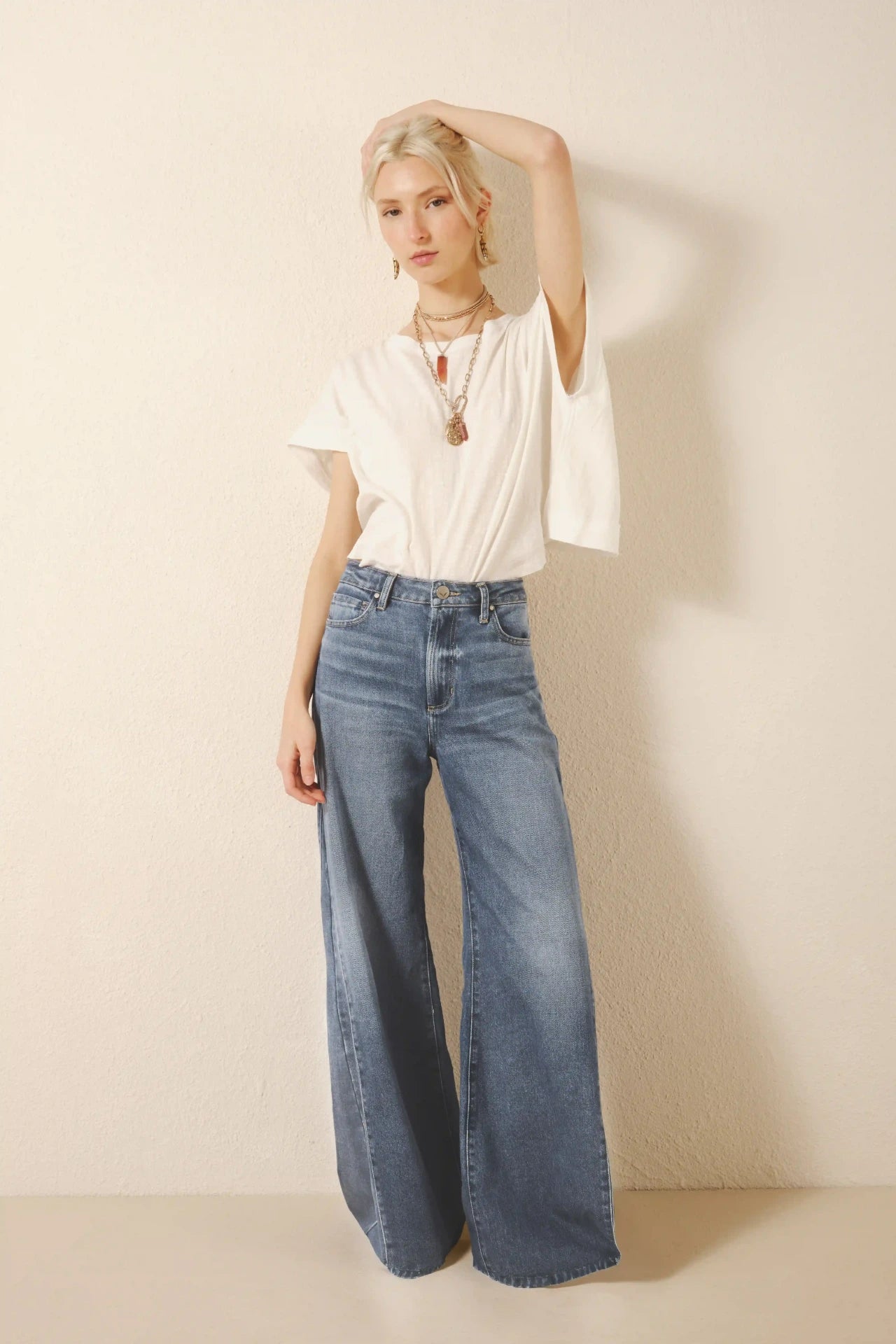 JEAN OXFORD PATCH BLUE