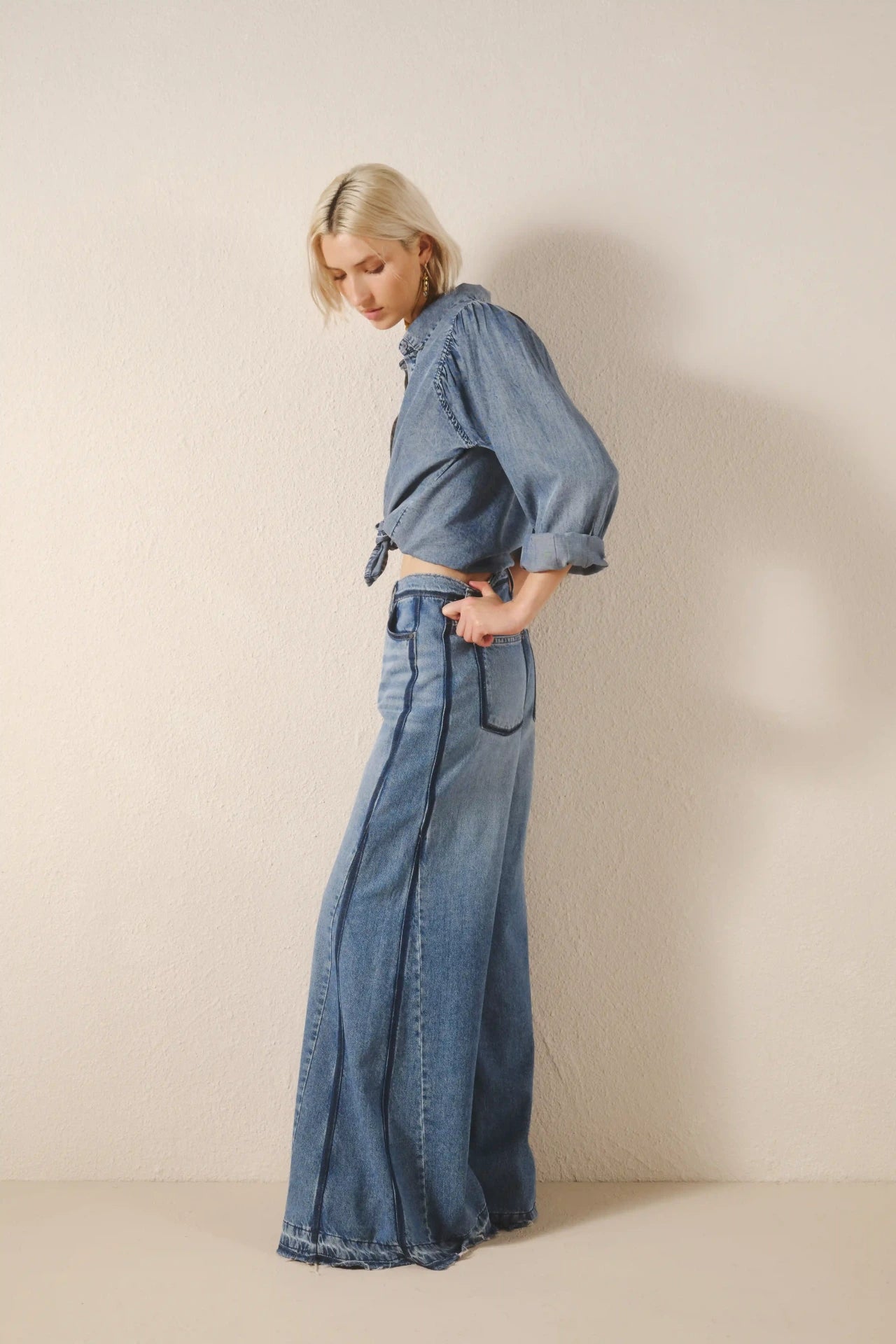 JEAN OXFORD PATCH REED BLUE