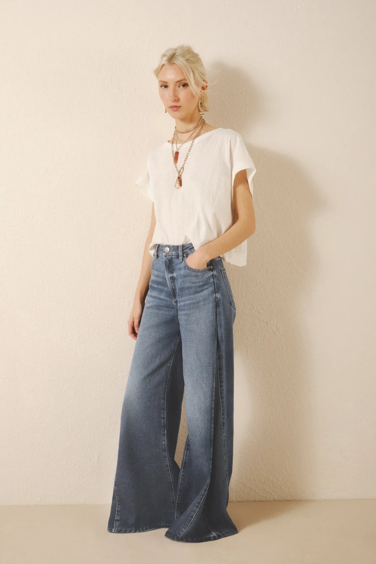 JEAN OXFORD PATCH BLUE