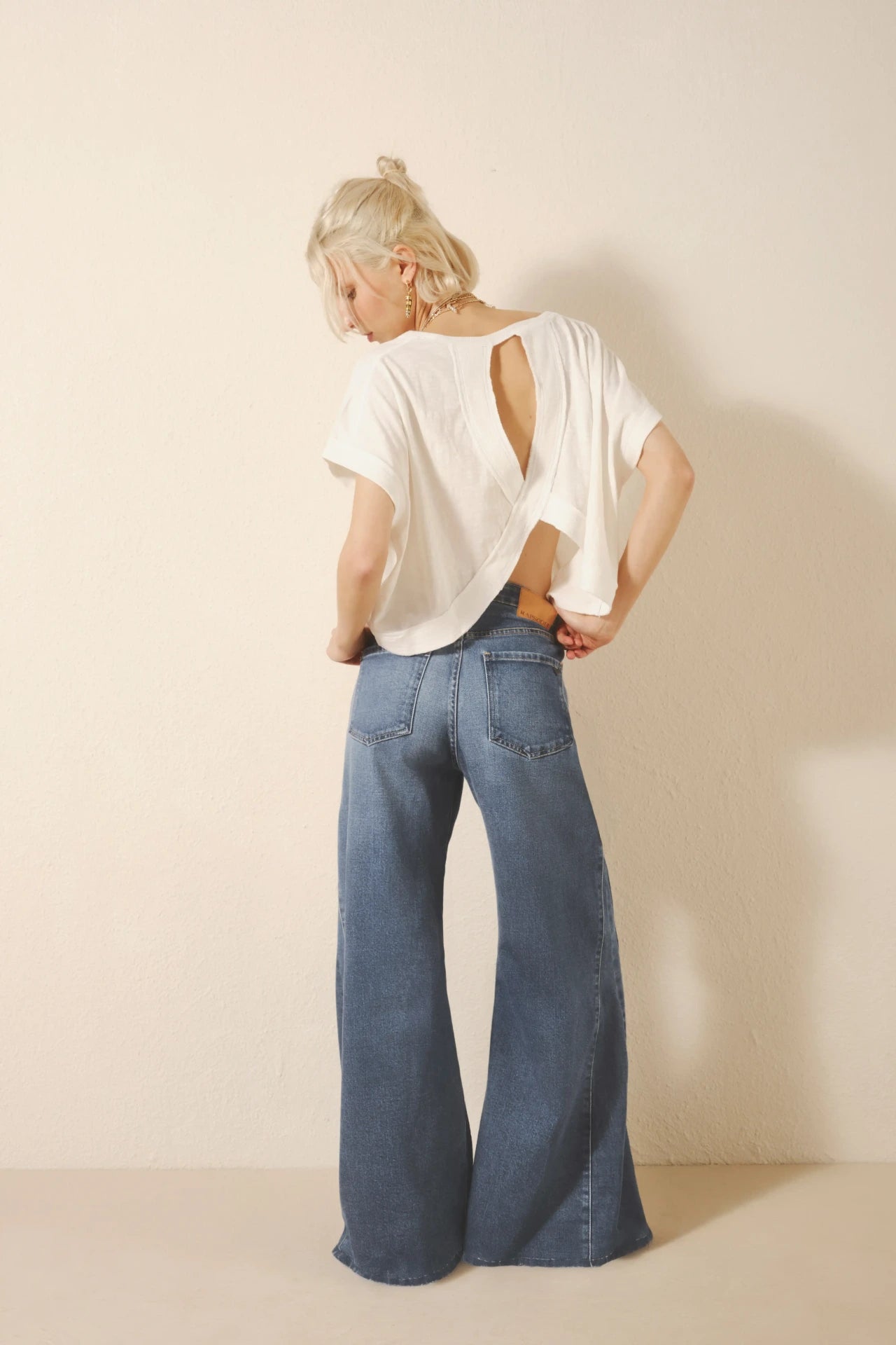 JEAN OXFORD PATCH BLUE